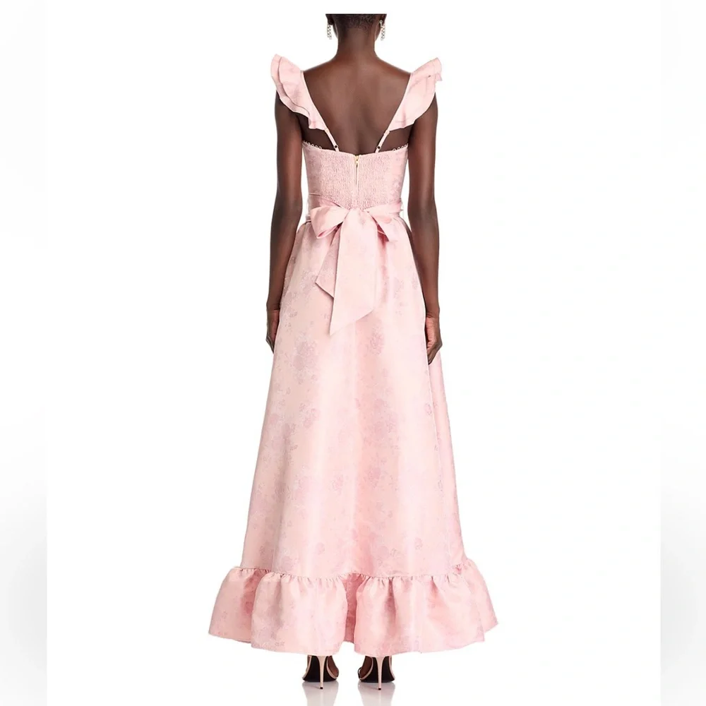 NWT V. Chapman Veronica Dress Size 12 Pink Windsor Brocade Maxi Corset Dress - Picture 4 of 5